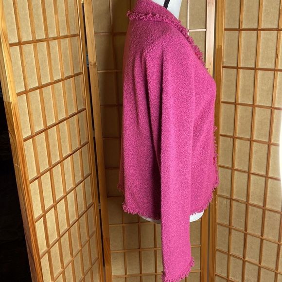 Sigrid Olsen Jacket Sweater Essentials Pink Collared Sweater Jacket - Picture 6 of 13